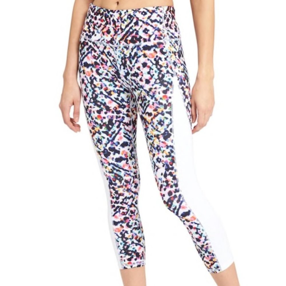 Athleta High Rise Watercolor Chaturanga Capri Leggings Size XL - Picture 3 of 15